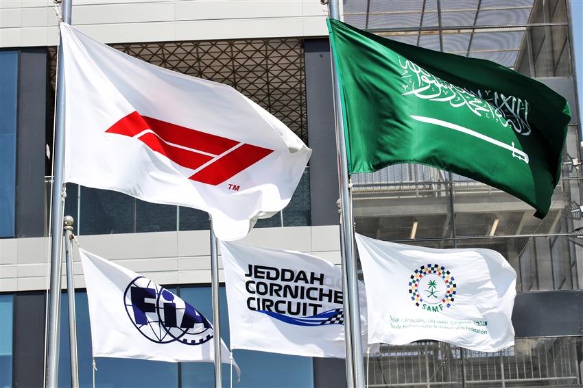 Saudi Arabian Flag and FIA Flag